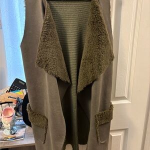 Umgee Olive Green Open Front Cardigan